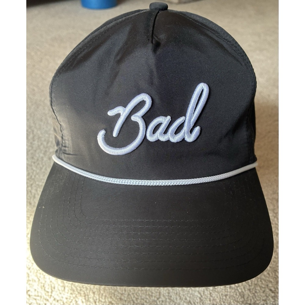 Bad Birdie Script Rope Snapback Hat | Black White | Adjustable Fit | Golf